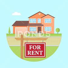 House For Rent Vector Flat Suburban American House For Web Design And Stock Illustration Ad Flat Suburban Vector House Logo Immobiliare Immobiliare