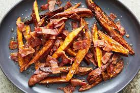 Maple Glazed Sweet Potato Wedges With Bacon Recipe Recipe Maple Glazed Sweet Potatoes Sweet Potato Bacon Glazed Sweet Potatoes