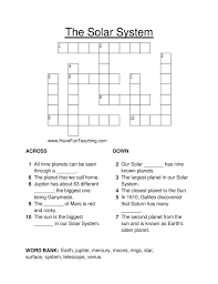 Solar System Crossword Puzzle Solar System Worksheets Solar System Lessons Science Worksheets
