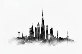 Black And White Skyline Art Dubai Skyline Photographic Print By Monnprint Skyline Art Dubai Art Skyline Painting
