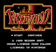 Faxanadu Usa Title Screen Retro Video Games Play Game Online Nes
