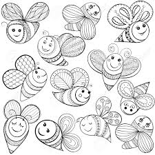 Transformers bumblebee coloring pages bumblebee 2018 cartoon drawing and coloring for kids. Vector Bees For Adult Coloring Page Hand Drawn Funny Magic Bee For T Shirt Print In Zentangle Tattoo Design Patterned Doodle With Fairy Tail Insects Happy Flying Bee Royalty Free Cliparts Vectors And