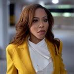 WornOnTV: Andi's black tiger stripe dress