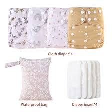 Amazon.com: HappyFlute 9 Sets Newborn Baby Cloth Pocket Diapers One Size  Adjustable Reusable for Baby Boys and Girls(6-33 pounds,0-3 Years),One Wet  Bag+4Diapers and 4Inserts : Baby