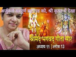 अर्जुन ने सम्पूर्ण ब्रह्माण्ड को , उसके अनेक विभागों सहित, एक में एकत्रित  देखा। Renu Rastogi