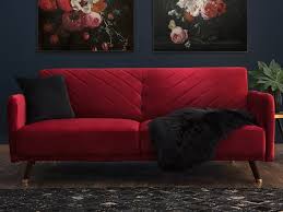 Red couches & sofas (60) sort by. Velvet Fabric Sofa Bed Red Senja Beliani Co Uk