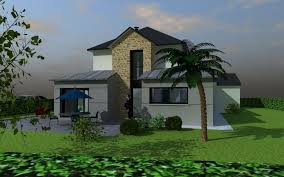Maison Design Toit 4 Pans Et Avancees Zinc Modele Maison Entree De Maison Exterieur Maison