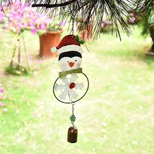 Comigeewa Creative Iron Christmas Wind Chime Color Pendant Home Santa Bell Balcony Garden Decoration Walmart Com