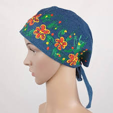 Hand Painted Bandana, Jean Hat, Cap, Summer Beach Bandana, Floral Art  Design, Flowers, Woman, Girl, Summer, Gift for Her
