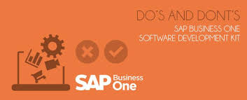 Do S And Don Ts Sap Business One Sdk Software Development Kit In Memory Database Sap