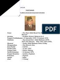 Biography of tun abdul razak i/c no: Biodata Tun Abdul Razak