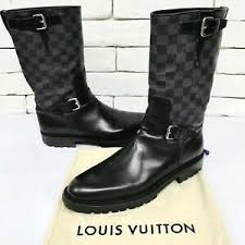 Details About Extra Rare Louis Vuitton Ankle Buckle Boots Black Damier 10 Lv 11 Us 44 Eur