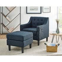 One (1) club chair and one (1) ottoman material: Navy Blue Chair And Ottoman Wayfair