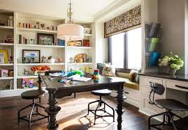 It is difficult to imagine a room or use for which this rustic galvanized storage basket would not be perfect. Craft Room With Floor To Ceiling Built In Shelves Transitional Den Library Office