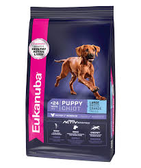 The amount of calories a puppy needs depends on age, activity, and breed. Puppy Large Breed Dry Dog Food