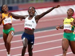Namibia's christine mboma beat gabrielle thomas of the u.s. Y58qiw0v7ddgfm
