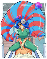 andychull, skarpne, skarpworld, bed, blue hair, crocs, doctor, gloves,  handjob, hospital, hospital bed, hospital gown, latex, latex gloves,  medical scrubs, nurse, sharp teeth, tail vore, teeth, vore - Image View - |