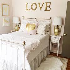 T J Maxx On Instagram We Love This Gold And White Themed Bedroom Designed By Cheersyall Elise Tween Bedroom Decor Tween Bedroom Makeover Tween Bedroom