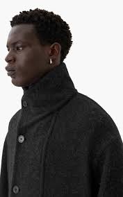 関税込み】LEMAIRE ブラック Asymmetrical Bathrobe コート Lemaire Bathrobe Coat Black