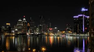 Beautiful Shot Of The Detroit City Skyline On A Crispy Clear Night Michigan Usa Detroit City Skyline Michigan