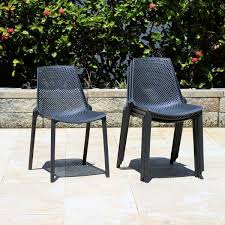 Bring Streamlined Style To Your Outdoor Ensemble With This Contemporary Patio Dining Chair Crafted Of Stur Patio Dining Chairs Resin Patio Chairs Patio Chairs