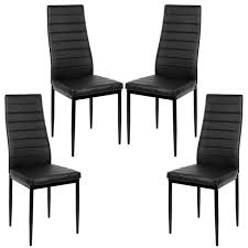 Maybe you would like to learn more about one of these? Lot De 4 Chaises De Dossier Pieds En Acier Inoxydable De Style Moderne Noir Cdiscount Maison