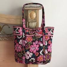 Expandable floral pink and brown cotton shoulder bag. Vera Bradley Bags Pink And Brown Floral Vera Bradley Tote Poshmark