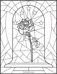 Stained Glass Rose Coloring Page Rose Coloring Pages Disney Stained Glass Stained Glass Rose