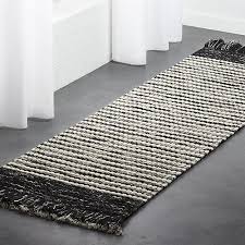 Black And White Tribal Rug Runner Boucle Black White Fringe Fringe Rugs Modern Rug Runner Modern Runner