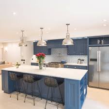 Cast of steel and available in warm bronze. Blue Kensington Kitchen Modern Kitchen London By Tim Wood Limited Houzz