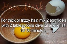 For Frizzy Hair Mix 2 Egg Yolks With 2 Tablespoons Of Olive Oil And Let Sit For 30 Minutes Thick Frizzy Hair Frizzy Hair Hair Mask