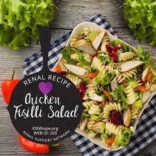 Chicken Fusilli Salad Renal Support Network Kidney Friendly Recipes Renal Diet Kidney Diet Recipes Renal Friendly Recipes