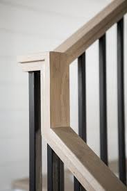Stair Rift White Oak Handrail With A Custom Stain Mimic This Metal Spindles With Dark Stain Wood In 2020 Oak Handrail Interior Stair Railing Metal Stair Railing