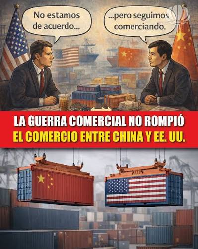 📦🇨🇳🇺🇸 CHINA RESPONDE CON DATOS A LA GUERRA COMERCIAL CON EE. UU. Comercio internacional / Geopolítica / China–EE. UU. Pese a años de aranceles y tensiones políticas, el comercio entre China y