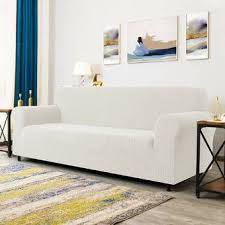 ebern designs l shaped left chaise textured grid spandex stretch box cushion sofa slipcover reviews wayfair in 2021 slipcovered sofa loveseat slipcovers slipcovers