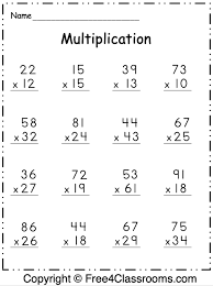 Free coloring sheets from a category of free educational pictures for children. Free Multiplication Worksheet 2 Digit By 2 Digit Free4classrooms