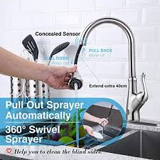 Moen kitchen faucets with sprayer dismantling democracy. Touchless Kitchen Faucet With Pull Down Sprayer Kitchen Sink Faucet With Pull Out Sprayer Single Hole And 3 Hole Deck Mount Single Handle For Automatic Motion Sensor Brushed Nickel Forious Amazon Com