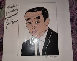 Joey Bishop Autographed Caricature