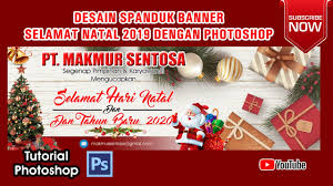 Desain Spanduk Banner Selamat Natal 2019 Dengan Photoshop Youtube