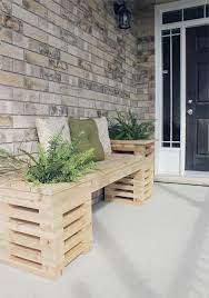The timber used on the seat portion runs from front to back, instead of the length of the seat. 12 Pretty And Practical Diy Front Porch Benches Shelterness