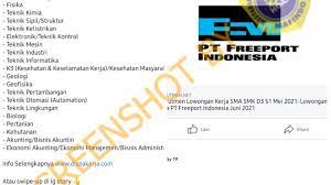 Lowongan kerja plc maintenance automotive rgf hr agent terbaru di karawang juli 2021 job detail number of employees total 250+ local 250+ japanese 3 report line japanese in factory and local gm team member 5 persons products automotive. Cek Fakta Pt Freeport Buka Lowongan Kerja Info Publik