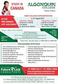Attend Free Seminar And Spot Assessment Of Algonquin College Canada At Future Link Consultants Date 10th August 2017 Algonquin College Free Seminar Seminar