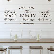 Design an elegant dining room using sayings and quote on friends, family, food, drink, or wine. Bless The Food Before Us Wall Decal Dining Room Wall Art Etsy Dining Room Wall Art Dining Room Decal Dining Room Wall Decor