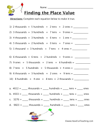 These decimals worksheets are a great resource for children in kindergarten, 1st grade, 2nd grade. Thousands Hundreds Tens Ones Place Value Worksheet Grade Math Worksheets 2nd Of Free Thousands Of Free Math Worksheets Worksheets Senior Kg Worksheets Free Math Questions Multiplying And Dividing Games Go Math Grade