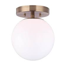 Mates led ceiling light base hardware only. Canarm Camilo Flush Mount Ceiling Light 1 Light Opal Glass Shade Gold Finish Ifm1029a08gd Fo Rona
