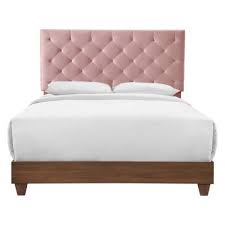 Wood Pink Upholstered Headboard Beds Bedroom Furniture The Home Depot A touch of feminine flair may be just what your bedroom needs to stand out from the crowd.