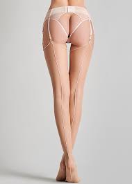 Maison Close Cut And Curled Nude Rose Backseamed Stockings | UK Tights