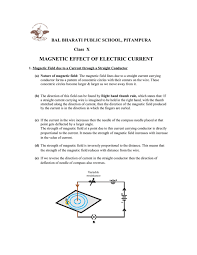 Magnetic field due to current carrying wire. Magnetic Effect Of Electric Current