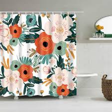 From floral designs to minimalist styles, these are the best shower curtains. Watercolor Shower Curtain Floral Colorful Flowers Bud Bloom Brown Spring Blossom Green Leaves Pink Orange Zahara Nature Herbs Plants Posy Bathroom Decor Waterproof Bath Curtain With 12 Hooks Buy Online In Grenada