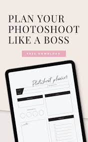 Free Photoshoot Planner Photography Business Planner Business Planner Free Creative Brief Template